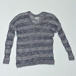 Lou & Grey Cotton Long Sleeved Laced Knit Top Women XS Girls M/L